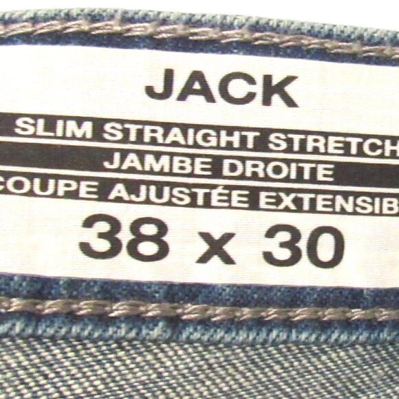 Buffalo Jeans Jack Slim Straight Stretch Dark Blue Size 38x30 NWT F361 - Picture 2 of 7